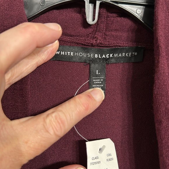 WHBM NWT Maroon Open Front Cardigan L - Picture 5 of 9